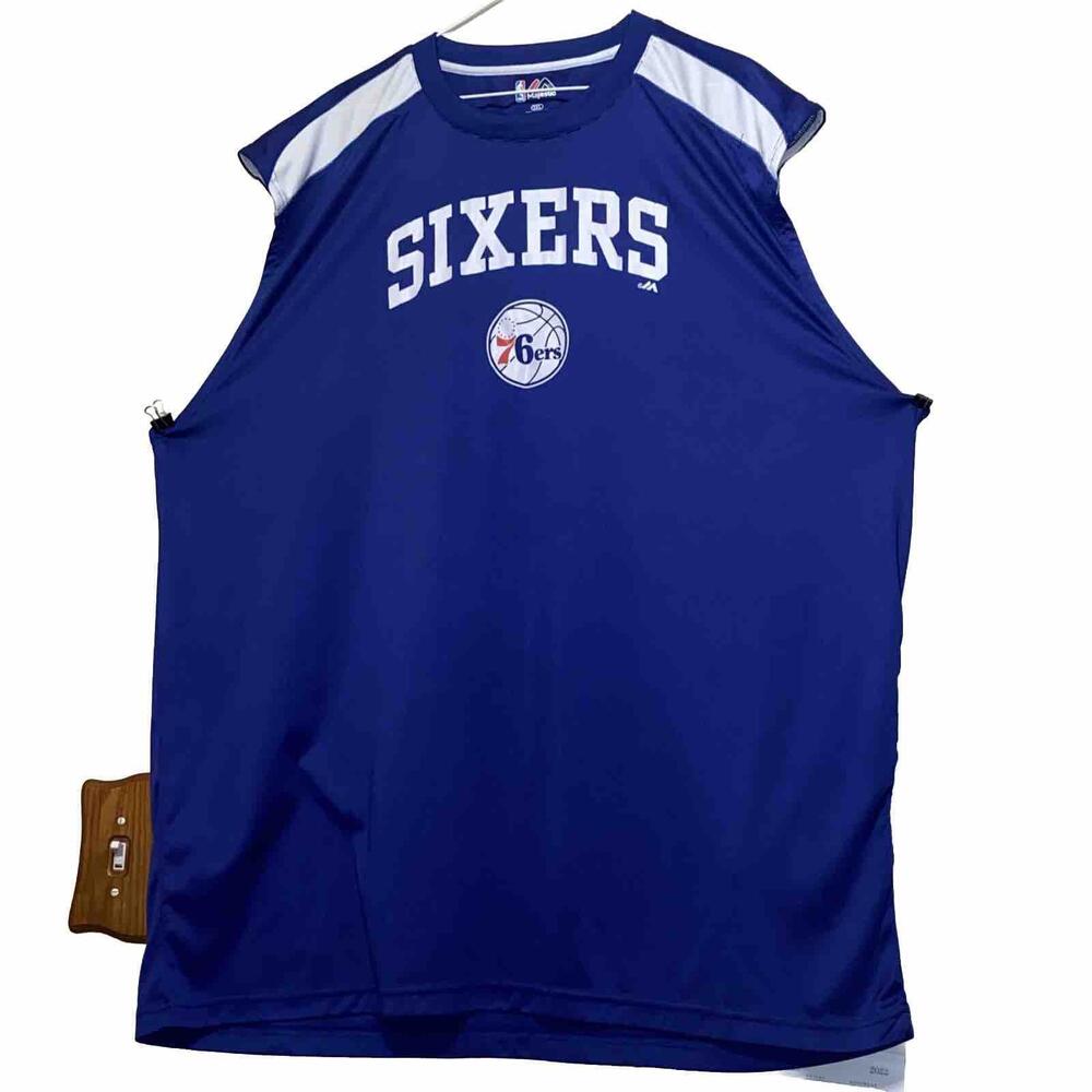 Sixers 3X Men’s  Shirt Sleeveless Majestic 76ers Basketball Shirt Tank Top